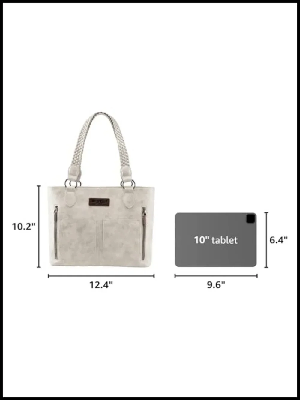 Vegan Leather Wrangler Distressed Tote Bag with Braided Straps for Women